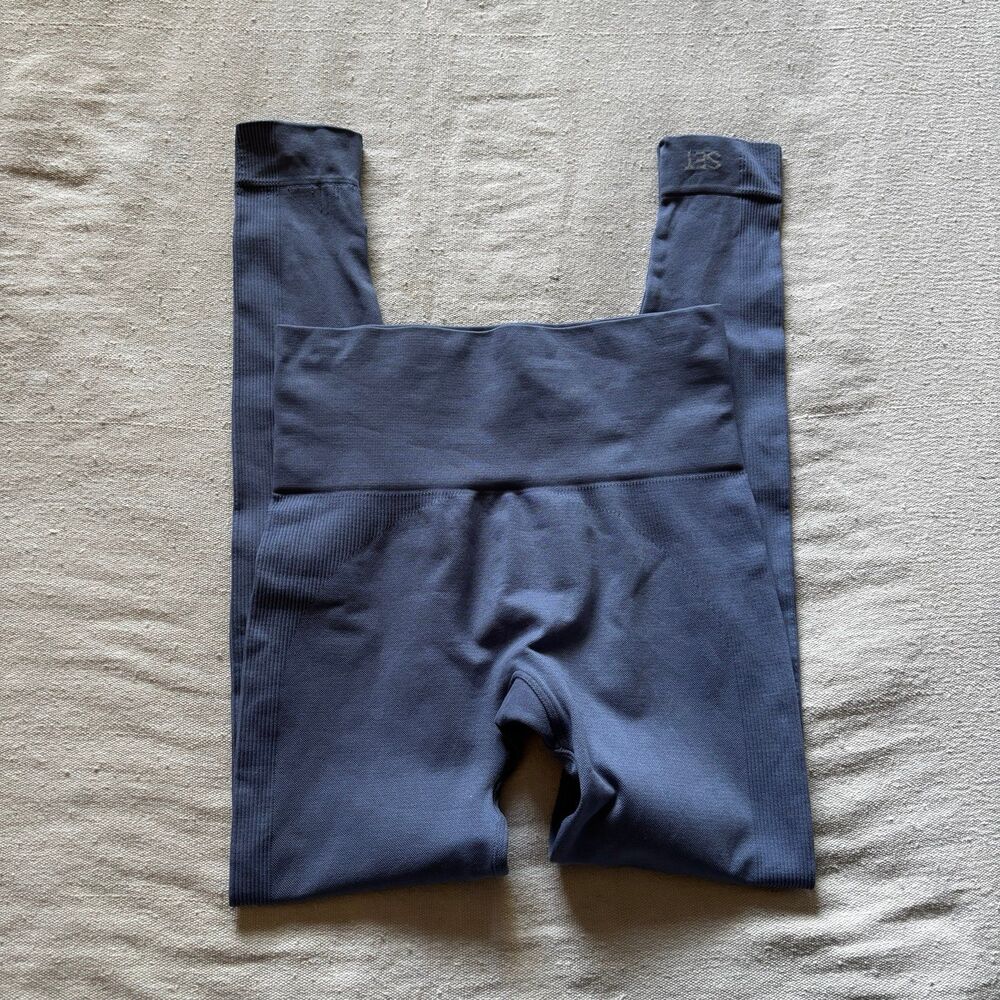 SET Women's Athletic Leggings Blue Seamless High Waist